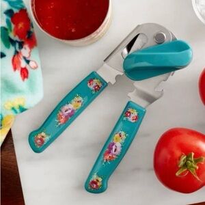 New Pioneer Woman Sweet Romance Teal Blue Stainless Steel Can Opener